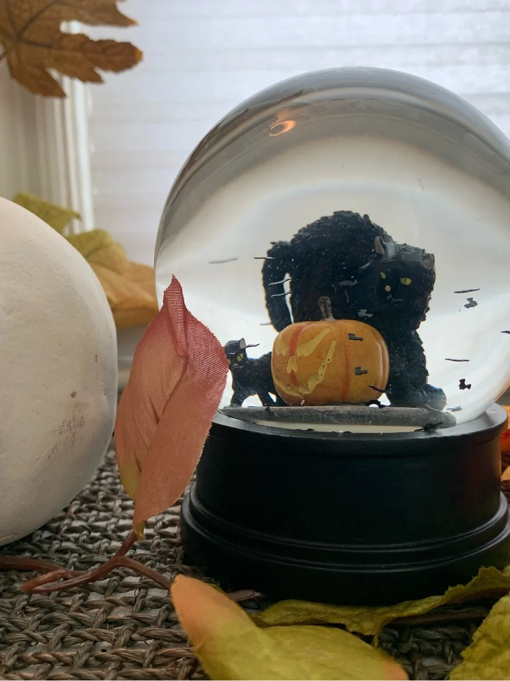 Big Trike Vintage NWT Halloween Inspired Black Cat Jack-o’-lantern Snow Globe